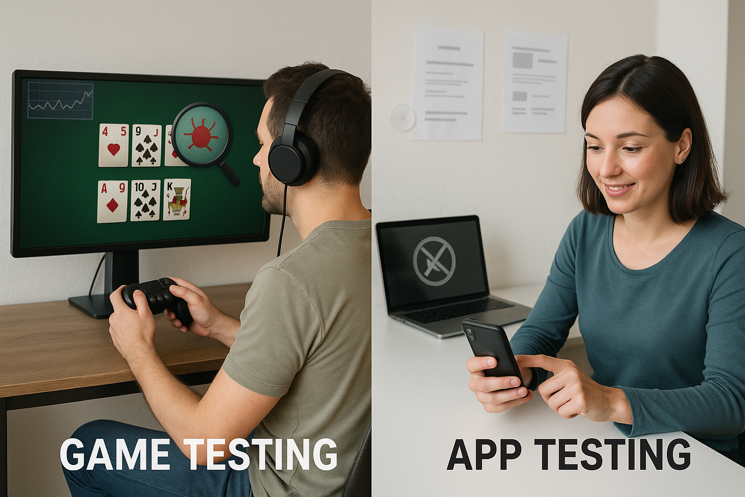 Game vs app testing
